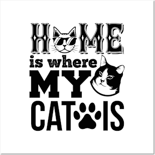 Home Is Where My Cat Is T Shirt For Women Men Posters and Art